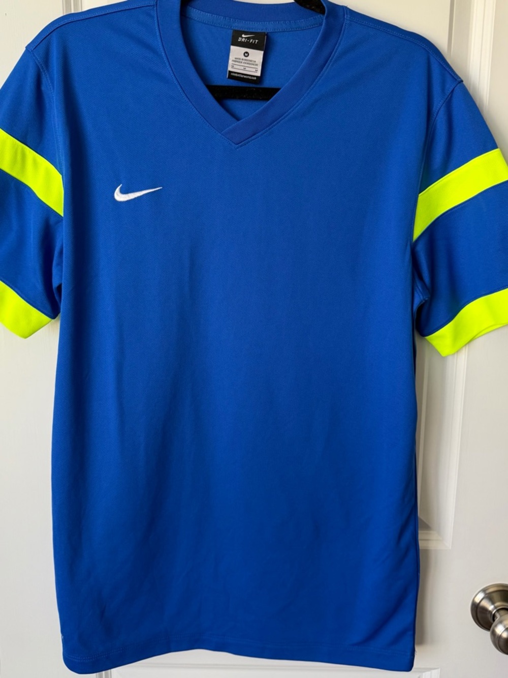 Nike Royal Blue Neon Yellow Dri-FIT Performance Trophy II Tee/Jersey Men’s Med